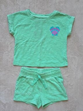 Cat & Jack Mint Green Girls Two-Piece Set 3t